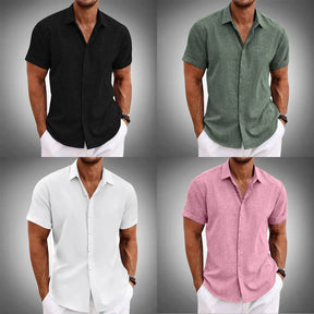 Super Kit 4 Camisas Manga Curta Oliver 100% Linho (Promoção Black Friday)