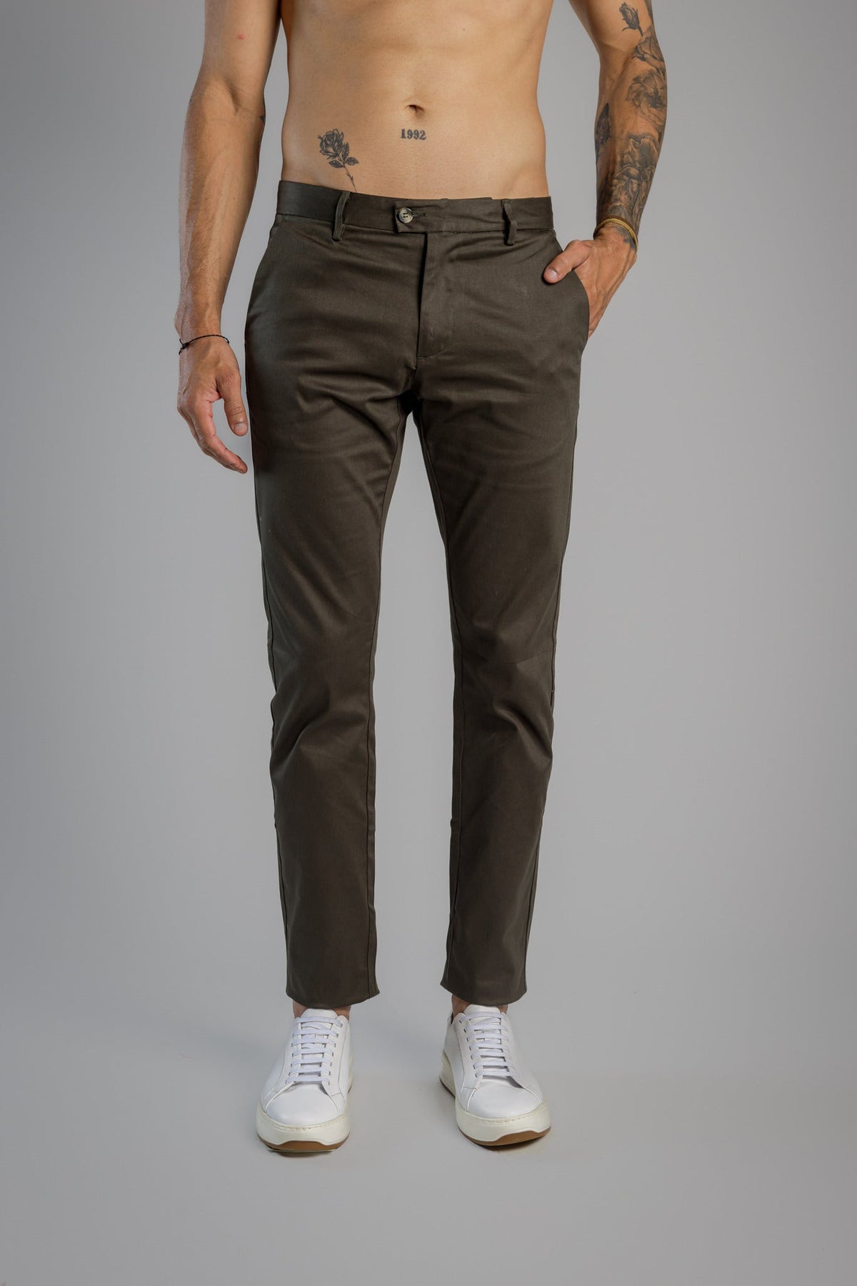 Calça Alfaiataria Slim Roma Verde Musgo