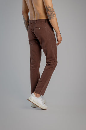 Calça de Linho Vicenza Alfaiataria Slim Roma Marrom