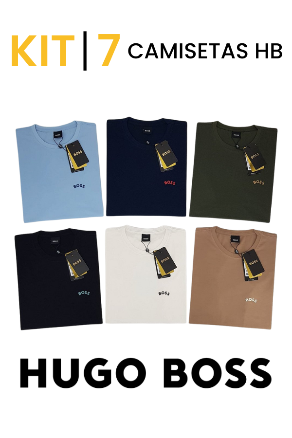 Super Kit 7 Camisetas Boss Arch - Cores Mistas | ÚLTIMAS UNIDADES