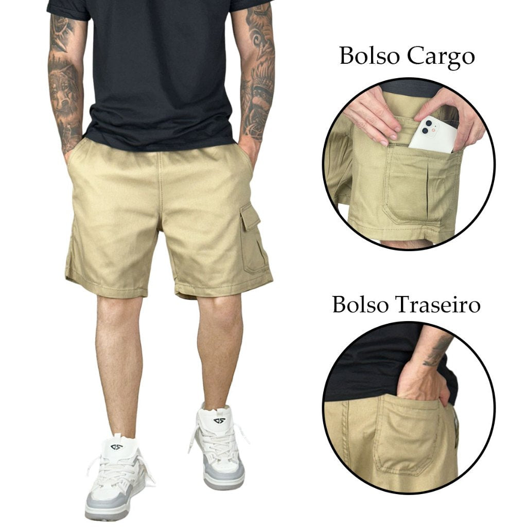 Kit 2 Bermudas Cargo Masculina Urban